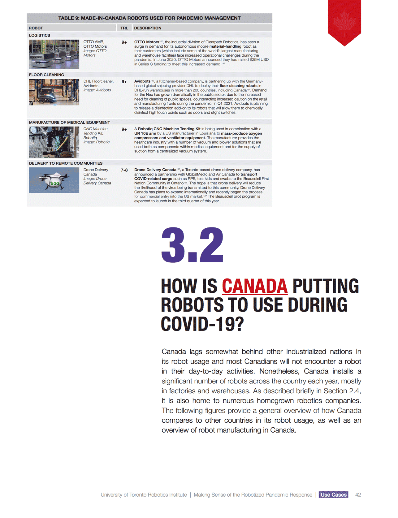 Canadian Robotics Use Cases- Making Sense of the Robotized Pandemic Response