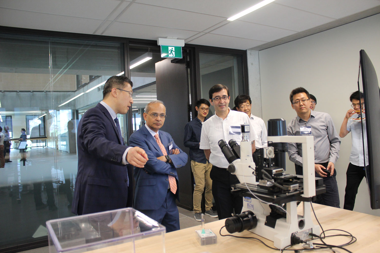 Profs. Yu Sun, Vivek Goel and Ramin Farnood at the Robotics Institute launch, May 25, 2019. Photo courtesy Xiaoyu Zhu.